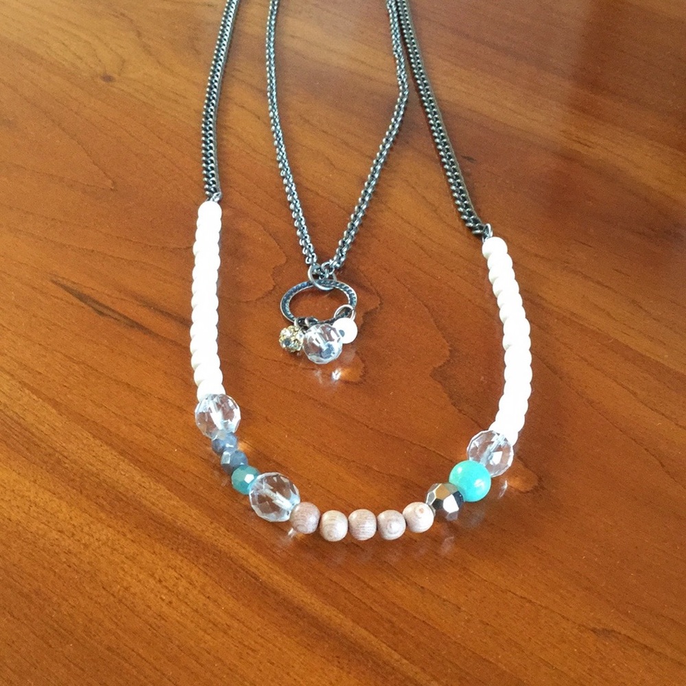 NWOT Guilded Grey Necklace Set